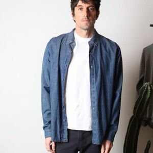 Leonard Frisbie Orion Indigo Denim Shirt M